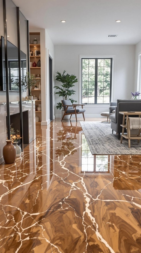Amber Vein Marble - Luxury Epoxy Floor